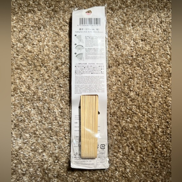 Daiso Japan Sakura Cherry Blossom Paper Folding Hand Fan Traditional Japanese - Picture 2 of 6